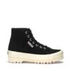 2341 ALPINA SHINY GUM - Ankle Boots - Laced - Woman - BLACK-SHINY OFFWHITE -NAM Scarpe Negozio UBS111TCW A8J