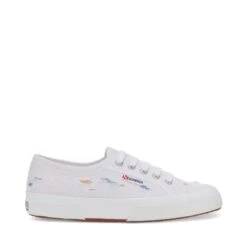 2750 RIPPED MULTICOLOR COTTON - Le Superga - Low Cut - Woman - WHITE-MULTICOLOR SHADED PRINT