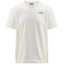 T-SHIRT SUPERGA CLUBHOUSE - T-ShirtsTop - T-Shirt - Unisex - WHITE AVORIO-GREEN