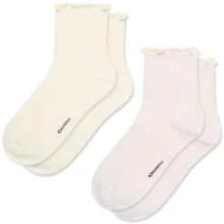 SP-N00S09 ANKLE 2PACK - Socks - Ankle Sock - Woman - BEIGE NATURAL-BEIGE GESSO