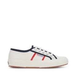 2750 COLORBLOCKING - Le Superga - Low Cut - Unisex - WHITE AVORIO-BLUE NAVY-RED