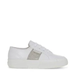 2750 KIDS SYNTHETIC MATERIAL GLITTER - Le Superga - Sneaker - Girl - WHITE-SILVER