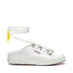 2402 MULE - Lady Shoes - Low Heel - Woman - WHITE-METALLIC CHAIN