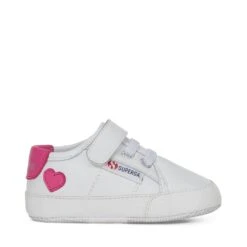 4006 BABY HEART SYNTHETIC MATERIAL - Sneakers - Low Cut - Girl - WHITE-NEON PINK