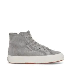 2709 KIDS VELVET CORDUROY IRIDESCENT - Le Superga - Mid Cut - Girl - GREY LT IRIDESCENT