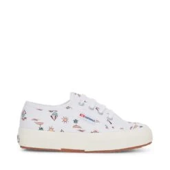 2750 KIDS SEA PRINT - Le Superga - Low Cut - Boy - WHITE SEA PRINT