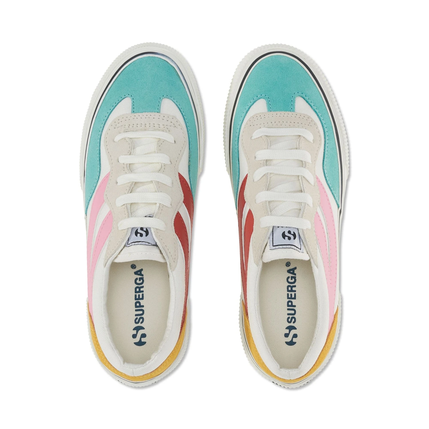 3041 REVOLLEY GROOVY COLORBLOCK PLATFORM - Sneakers - Wedge - Woman - WHITE AVORIO-GROOVY COLORS 6 3041 REVOLLEY GROOVY COLORBLOCK PLATFORM - Sneakers - Wedge - Woman - WHITE AVORIO-GROOVY COLORS - immagine 4