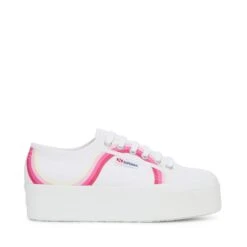2790 ROUND STRIPES - Lady Shoes - Wedge - Woman - WHITE-SHADED PINK