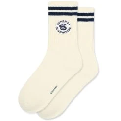 SP24_M02 CREW 1PACK - Socks - Crew Sock - Unisex - OFF WHITE-NAVY