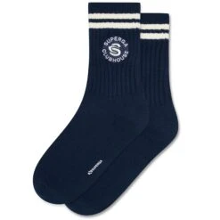 SP24_M02 CREW 1PACK - Socks - Crew Sock - Unisex - NAVY-OFF WHITE