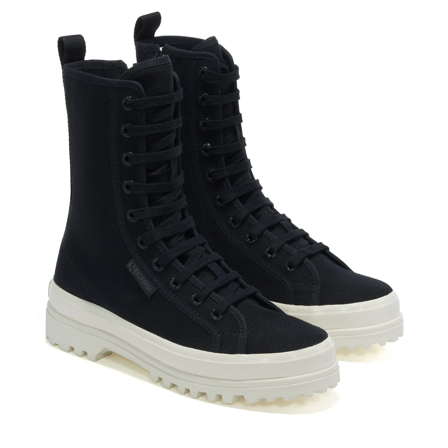 2641 ALPINA HIGH SHINY GUM - Ankle Boots - Laced - Woman - BLACK TOTAL-SHINY AVORIO 4 2641 ALPINA HIGH SHINY GUM - Ankle Boots - Laced - Woman - BLACK TOTAL-SHINY AVORIO - immagine 2