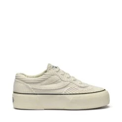 3041 REVOLLEY PLATFORM CORDUROY - Sneakers - Wedge - Woman - WHITE AVORIO-FOFF WHITE