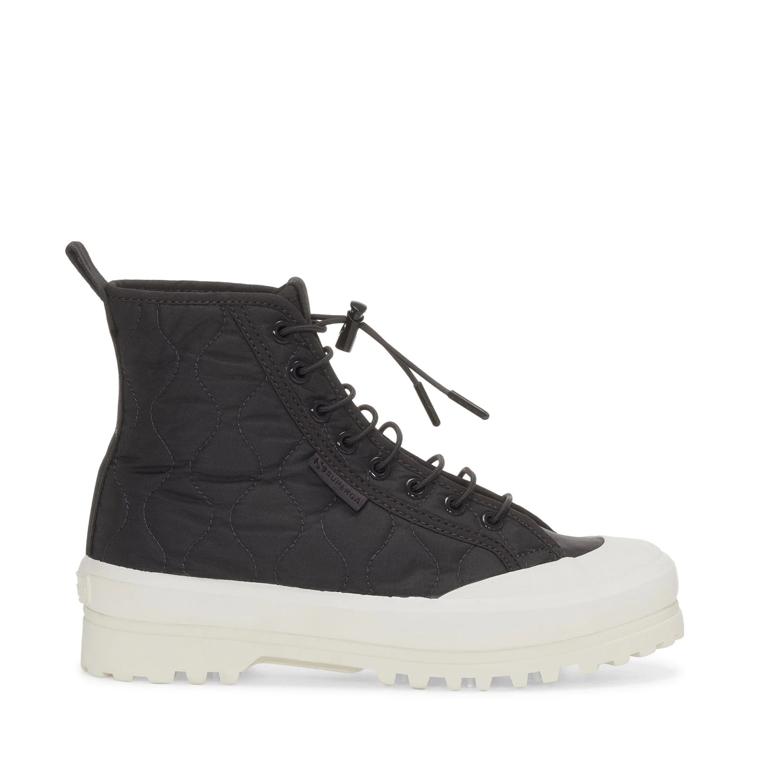 2644 ALPINA QUILTED NYLON - Ankle Boots - Laced - Woman - BLACK BRISTOL- F AVORIO 3 2644 ALPINA QUILTED NYLON - Ankle Boots - Laced - Woman - BLACK BRISTOL- F AVORIO