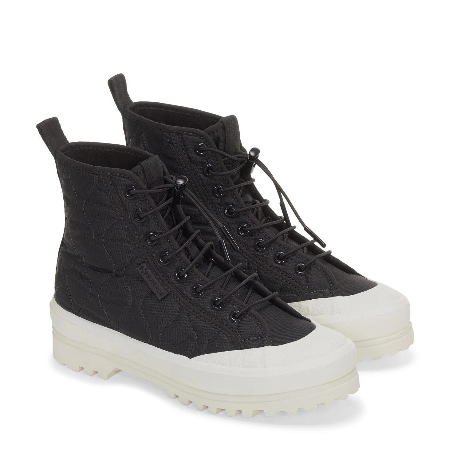 2644 ALPINA QUILTED NYLON - Ankle Boots - Laced - Woman - BLACK BRISTOL- F AVORIO 4 2644 ALPINA QUILTED NYLON - Ankle Boots - Laced - Woman - BLACK BRISTOL- F AVORIO - immagine 2