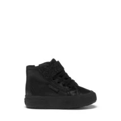 2709 KIDS SYNTHETIC MATERIAL GLITTER - Le Superga - Mid Cut - Girl - TOTAL BLACK