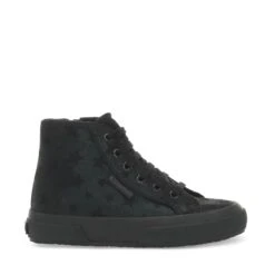 2795 SHADED STARS - Le Superga - Mid Cut - Girl - TOTAL BLACK
