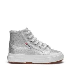 2709 KIDS LAME - Le Superga - Mid Cut - Girl - GREY SILVER