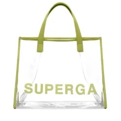 TRANSPARENT SHOPPING BAG - Bags - Shopping Bag - Woman - GREEN SUNNY LIME